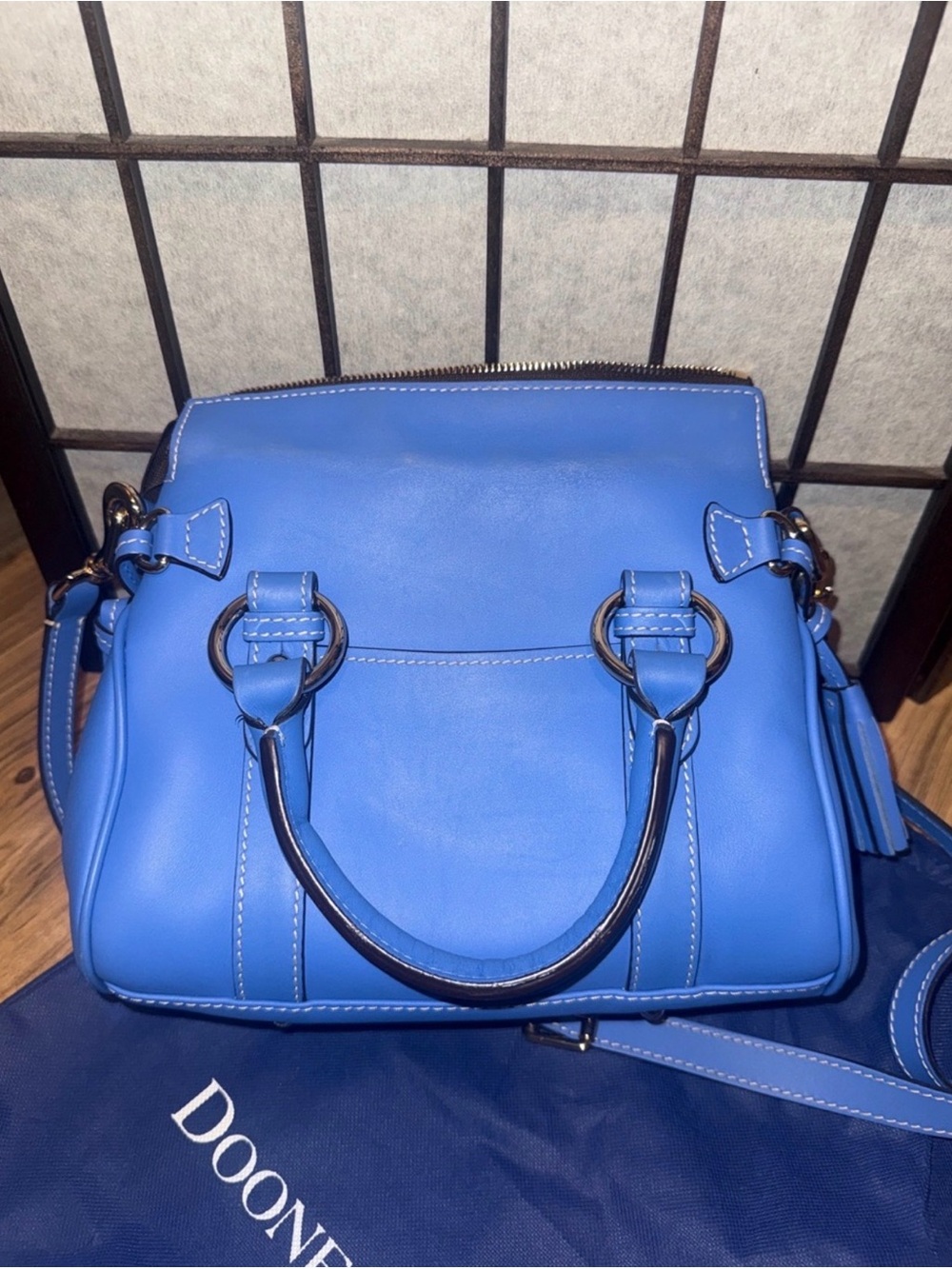 Dooney & Bourke Smooth Leather Sorrento Satchel - Marine Blue - Picture 8 of 15